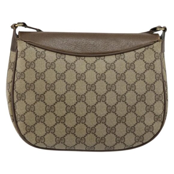 GUCCI GG Supreme Web Sherry Line Shoulder Bag PVC Leather Beige Red - Picture 2 of 15